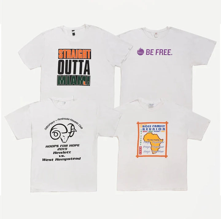 Preloved Printed White T-Shirts | Set of 4